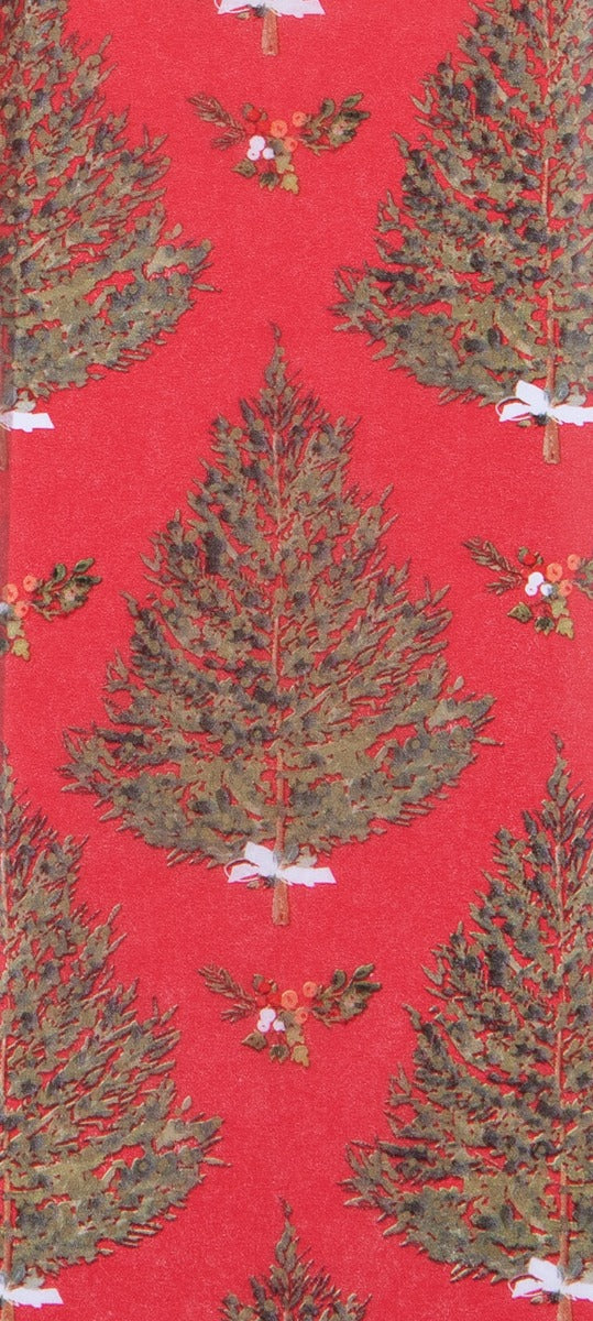 Luxury Red Fir Trees Xmas Tissue Paper