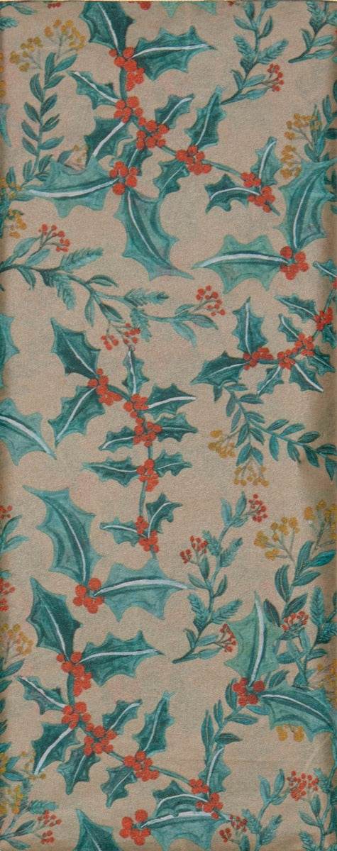 Luxury Holly on Gold Christmas Tissue Paper - House of Cards