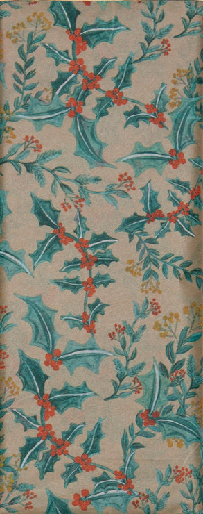 Luxury Holly on Gold Christmas Tissue Paper