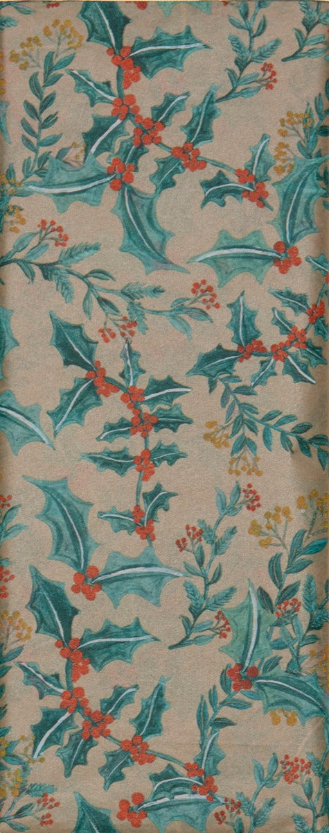 Luxury Holly on Gold Christmas Tissue Paper
