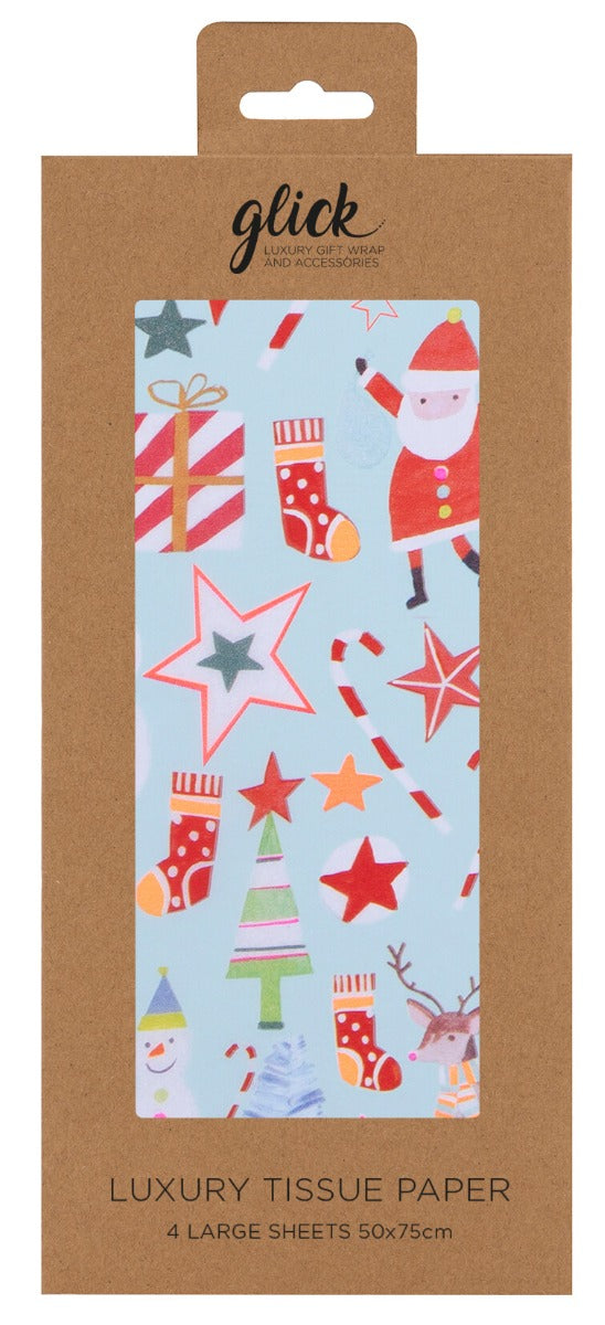 Christmas Blue Xmas Tissue Paper