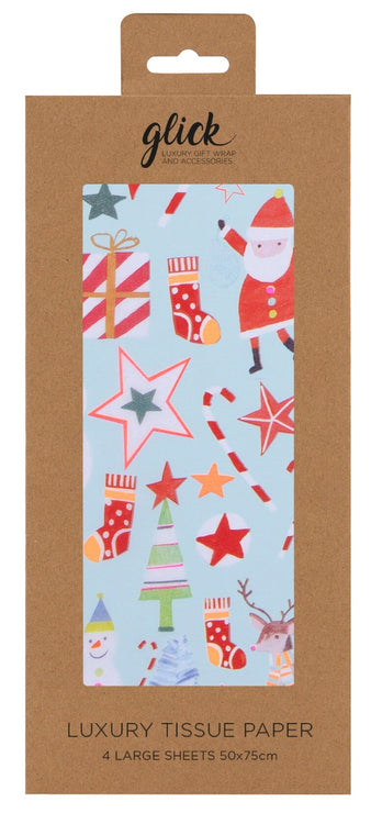 Christmas Blue Xmas Tissue Paper