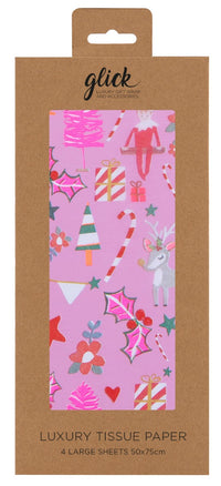 Christmas Pink Xmas Tissue Paper