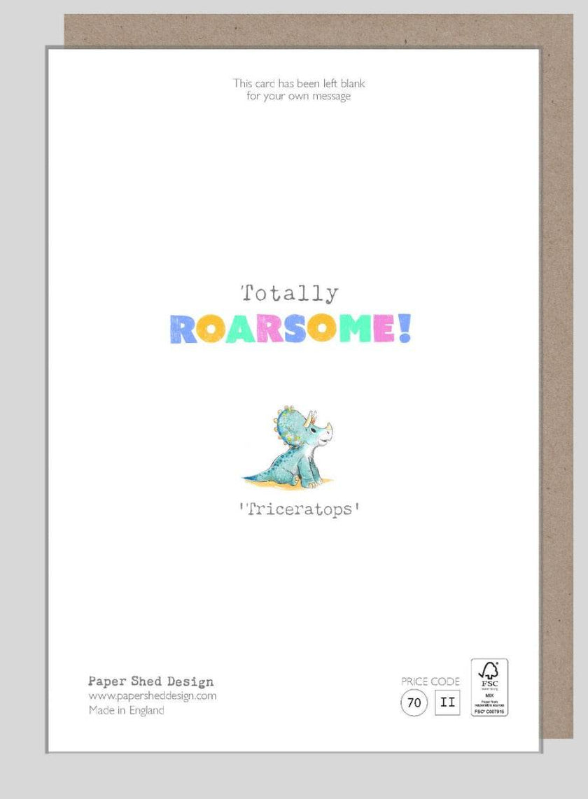 1st Birthday Card Triceratops Dinosaur - House of Cards