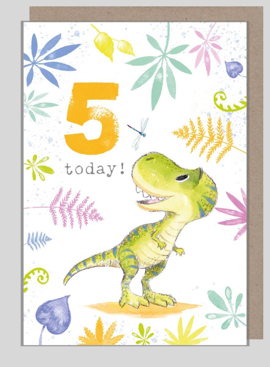 Roarsome Age 5 Birthday Card - House of Cards
