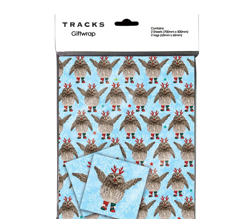 Reindeer Owl Christmas Giftwrap