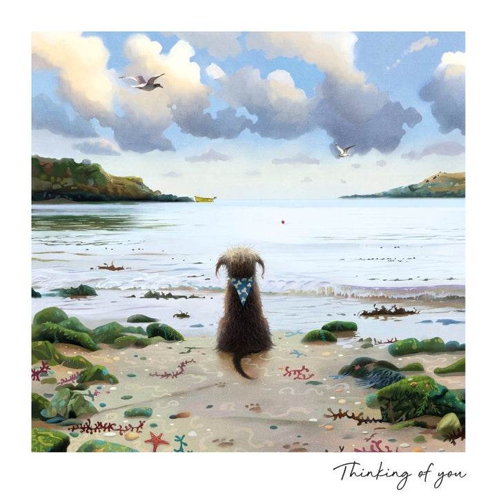 Toby the Dog Thinking of You Greeting Card - House of Cards