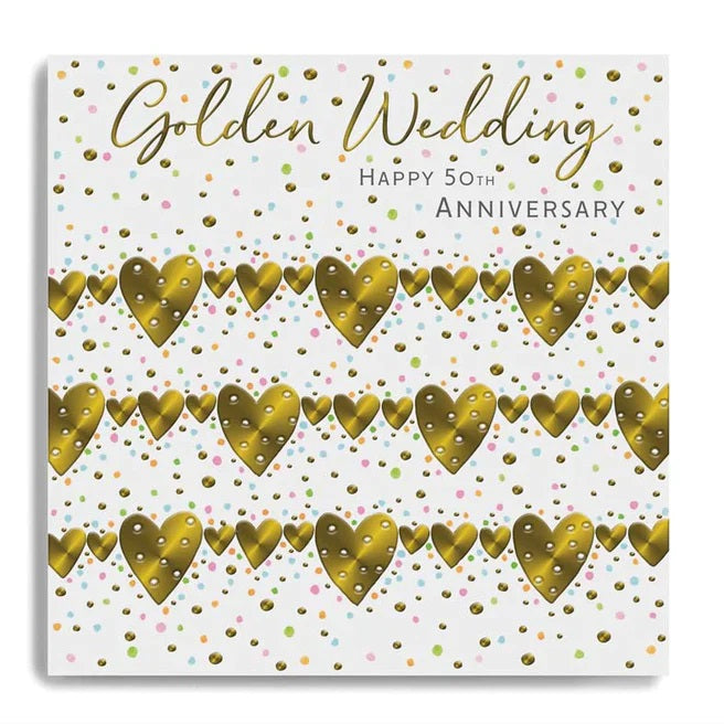 Golden 50th Wedding Anniversary Greeting Card