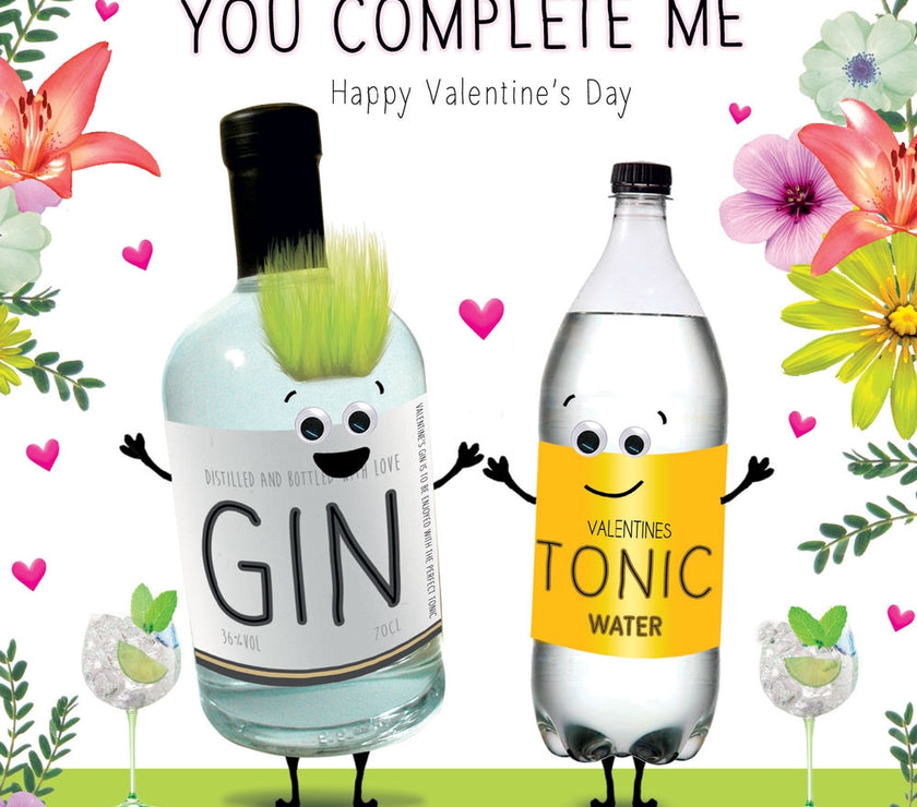 Fluff Gin and Tonic Valentines Card