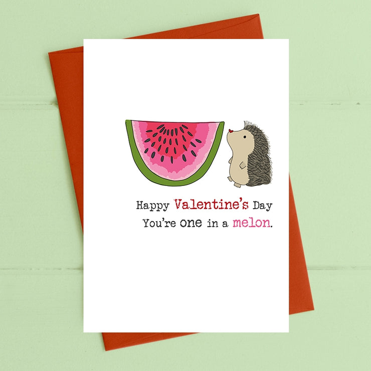 One In A Melon Valentine Card
