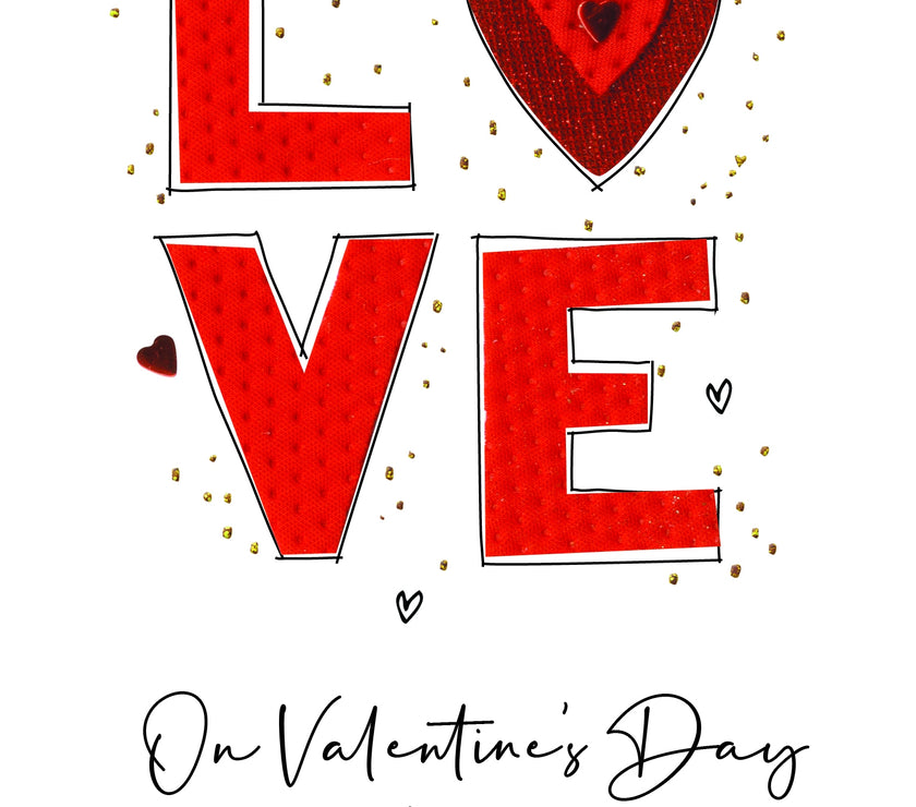 Fabric Heart One I Love Valentine Card