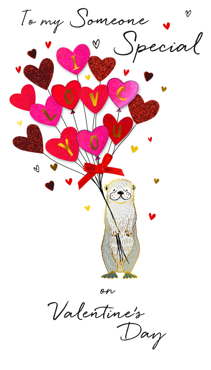 I Love You Otter Valentine Card