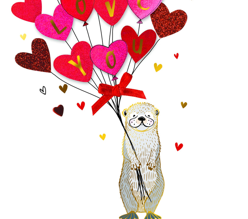 I Love You Otter Valentine Card