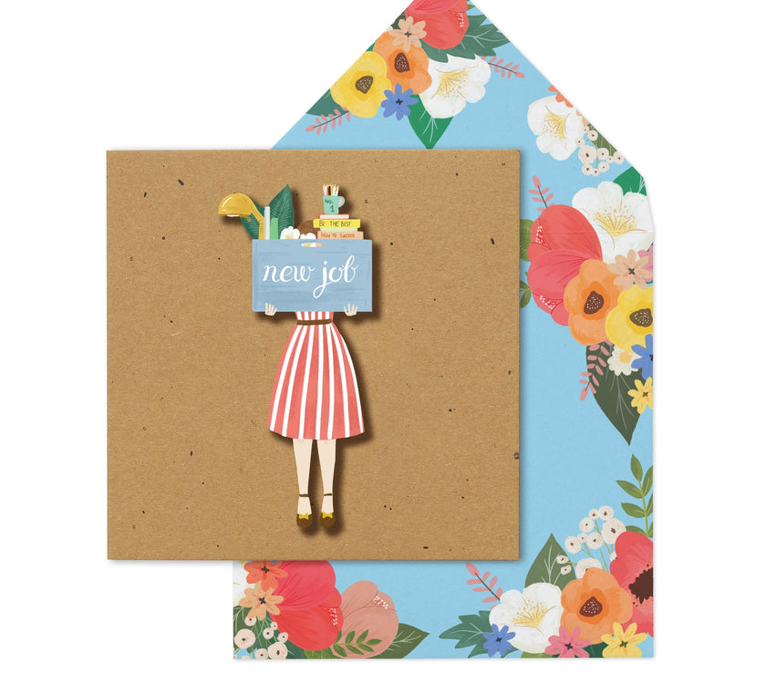 Vintage Girl New Job Card