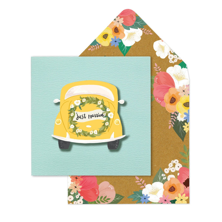Just Married Car Wedding Card