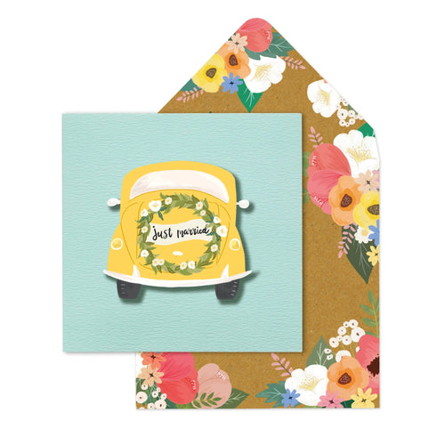 Just Married Car Wedding Card