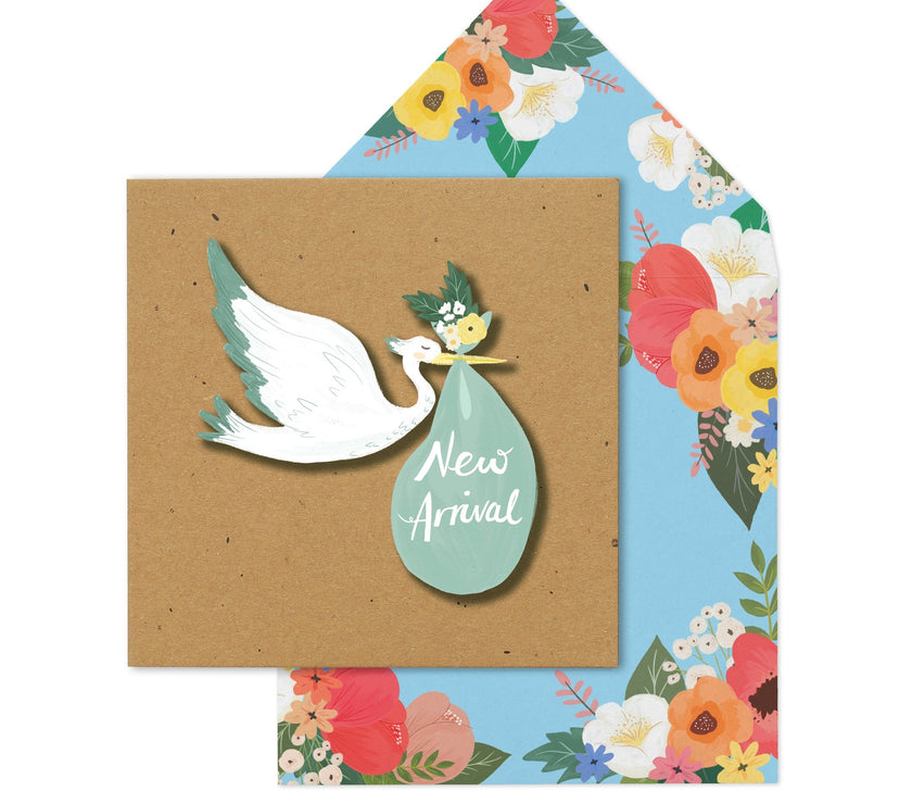 Blue Stork New Baby Card