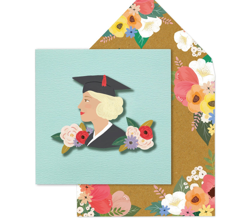 Floral Girl Graduation Card