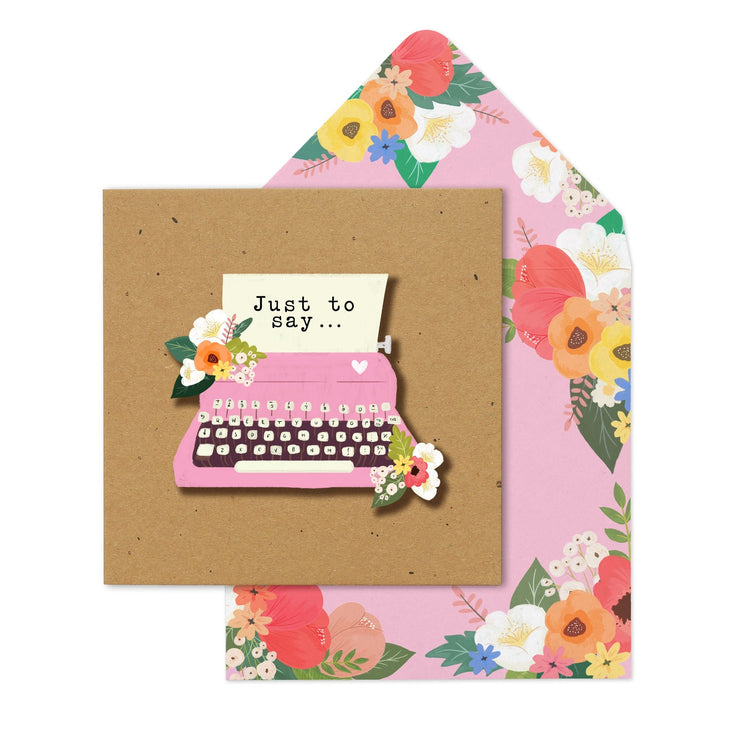 Typewriter Just To Say Greeting Card
