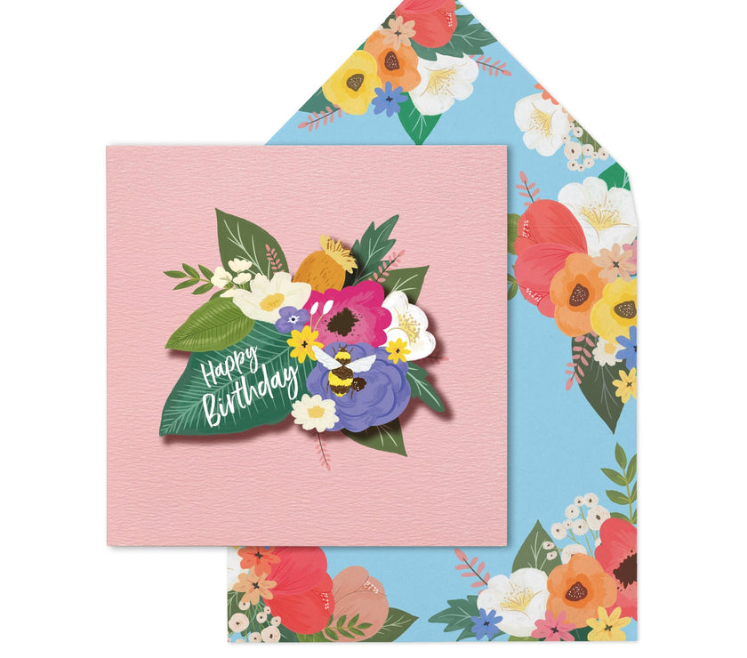 Flowers Happy Birthday Card