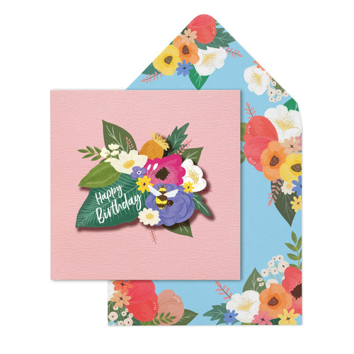 Flowers Happy Birthday Card
