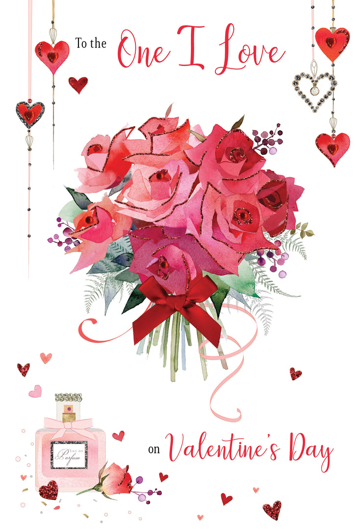Roses and Perfume One I love Valentine Card