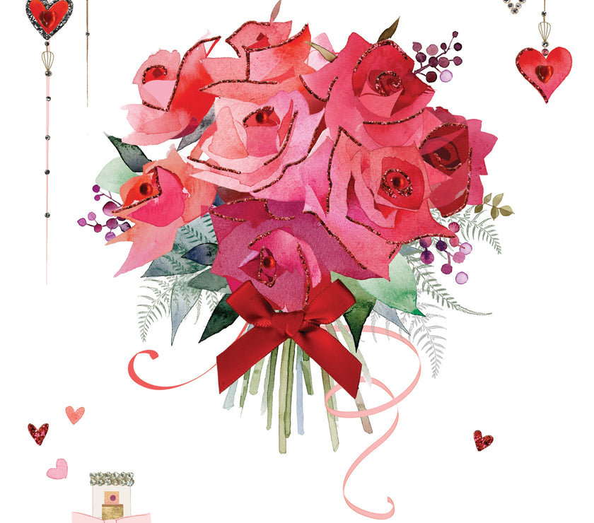 Roses and Perfume One I love Valentine Card