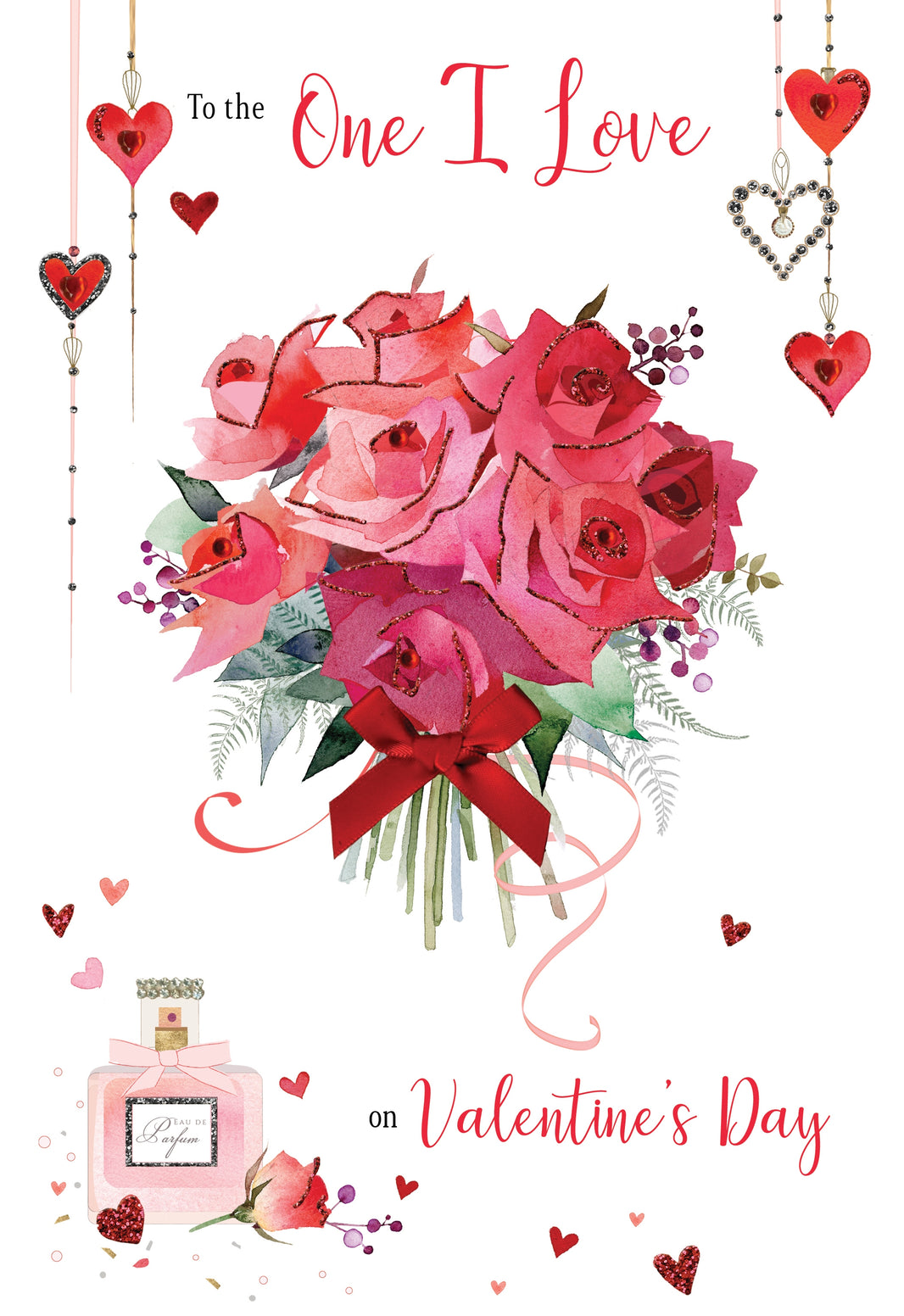 Roses and Perfume One I love Valentine Card