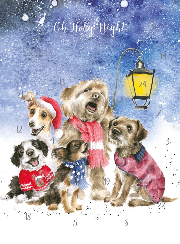 Dogs Christmas Carol Singers A4 Advent Calendar