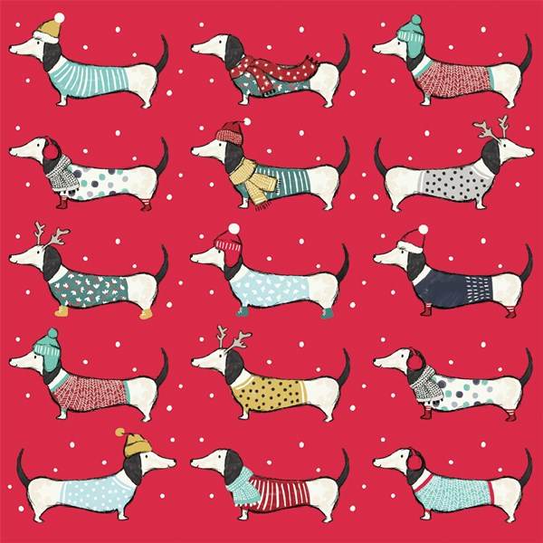 10 Dachshund Merry Christmas Cards Wallet - House of Cards