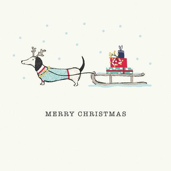 10 Dachshund Merry Christmas Cards Wallet - House of Cards