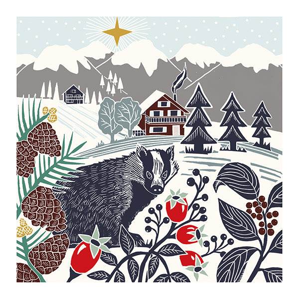 10 Badger and Fox Merry Christmas Cards Wallet - House of Cards