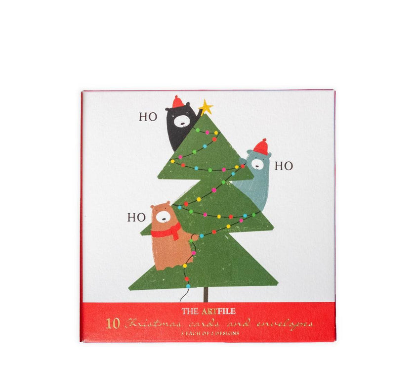 10 Bear Merry Christmas Cards Wallet - House of Cards
