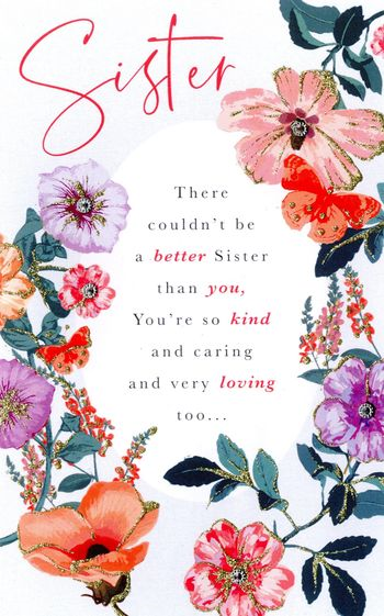 SIster Words to Cherish Birthday Card