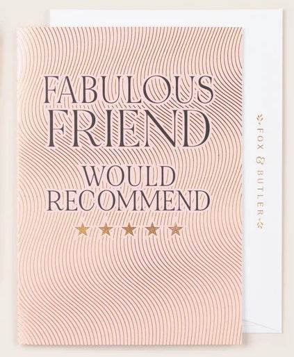 Butler Message Card Funny Birthday Card Fabulous Friend – Fox and Butler Foiled Design by ...