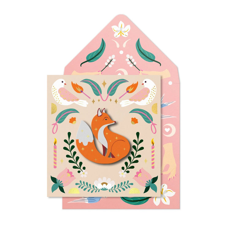 Wild Moon Fox Greeting Card