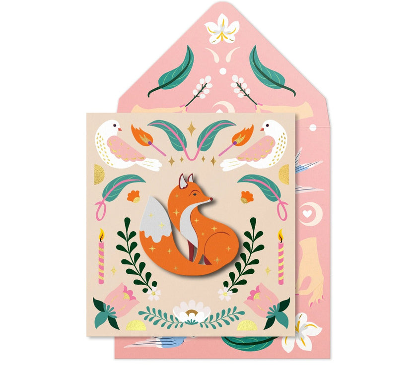 Wild Moon Fox Greeting Card