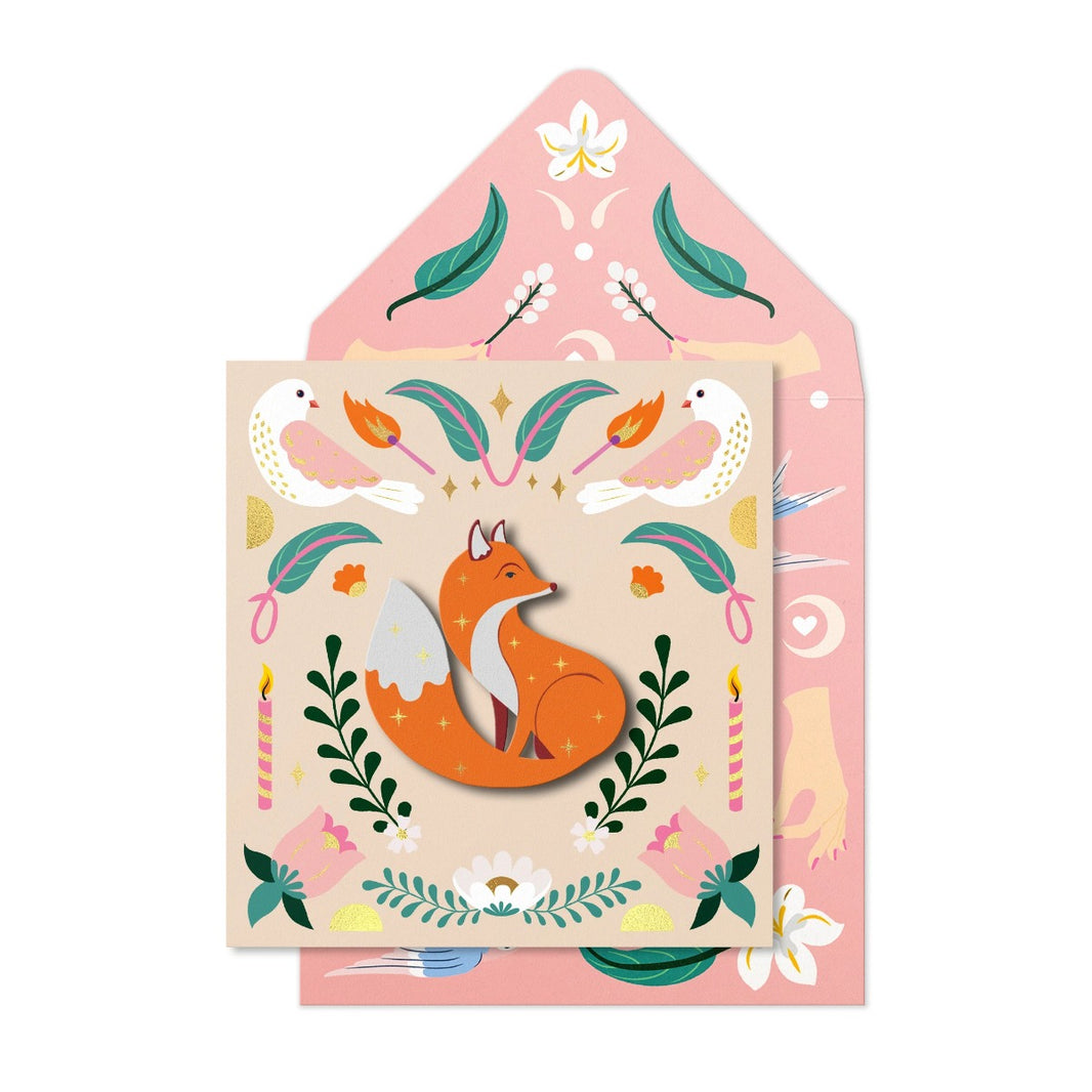 Wild Moon Fox Greeting Card