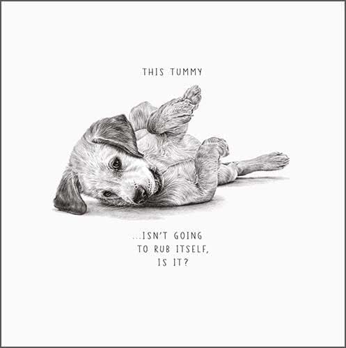 Tummy Rub Dog Birthday Card