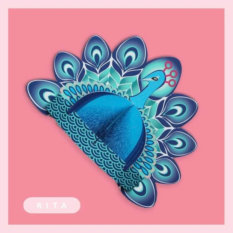 Peacock Rita Greeting Card - House of Cards