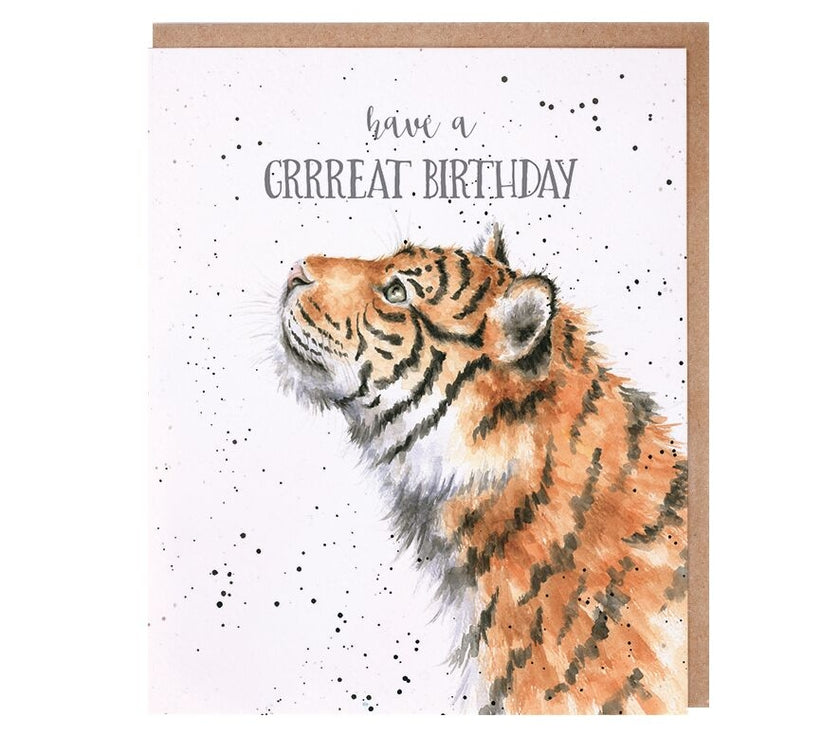 Have A Grrreat Birthday Greeting Card - Siberian Tiger