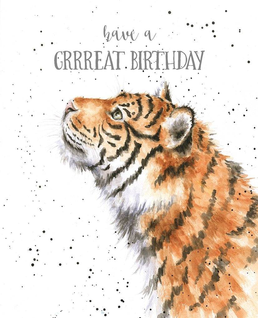 Have A Grrreat Birthday Greeting Card - Siberian Tiger - House of Cards