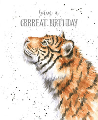 Have A Grrreat Birthday Greeting Card - Siberian Tiger