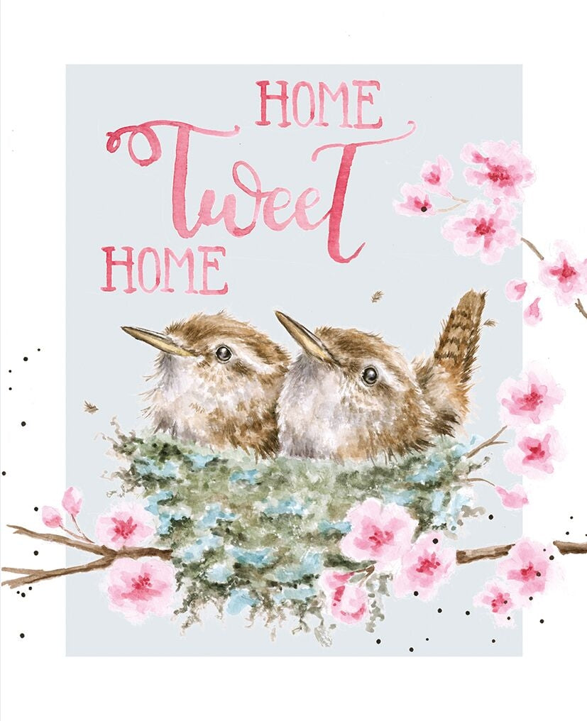 Greeting Card - Birds Nest Home Tweet Home