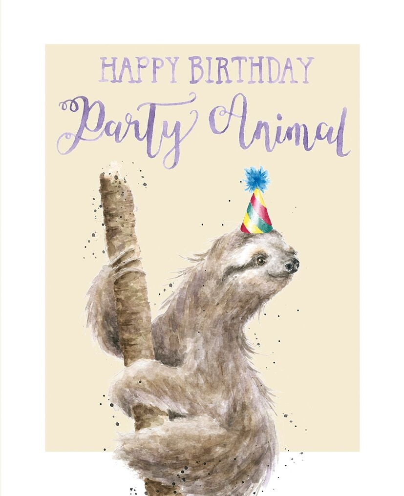 Happy Birthday Party Animal - Greetings Card