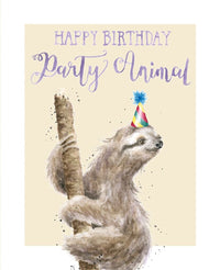 Happy Birthday Party Animal - Greetings Card