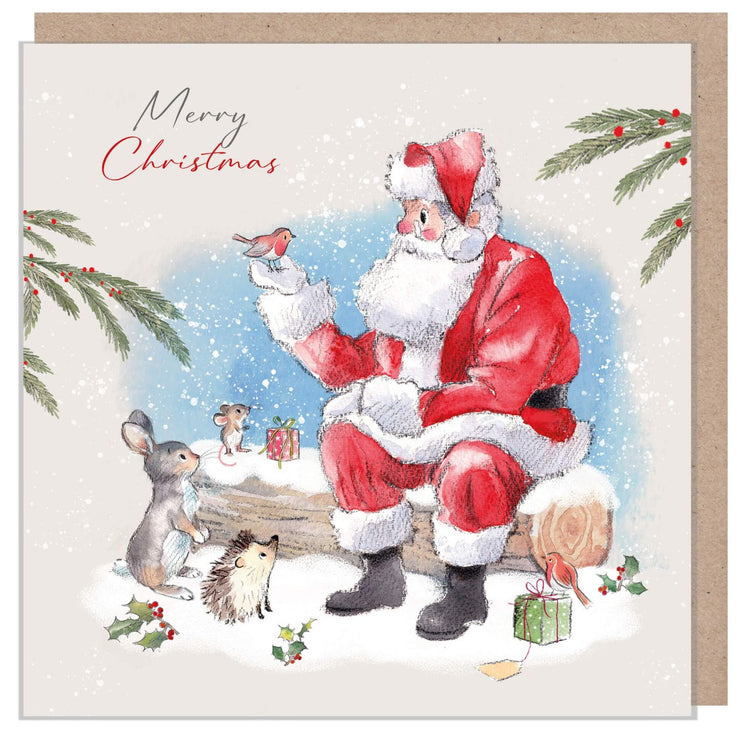 Santa and Wildlife Christmas Card