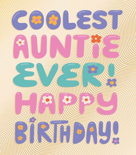 Coolest Auntie Ever Birthday Card - House of Cards