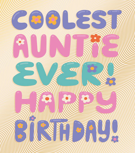 Coolest Auntie Ever Birthday Card