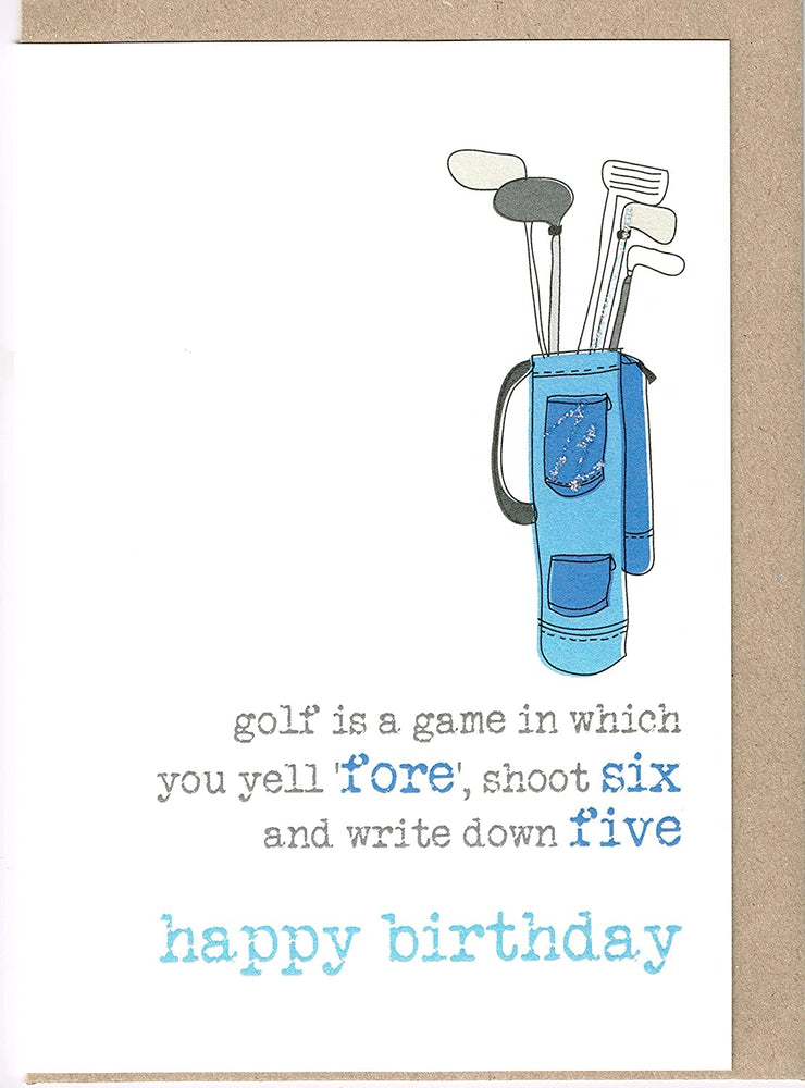 Yell Fore Golf Birthday Card